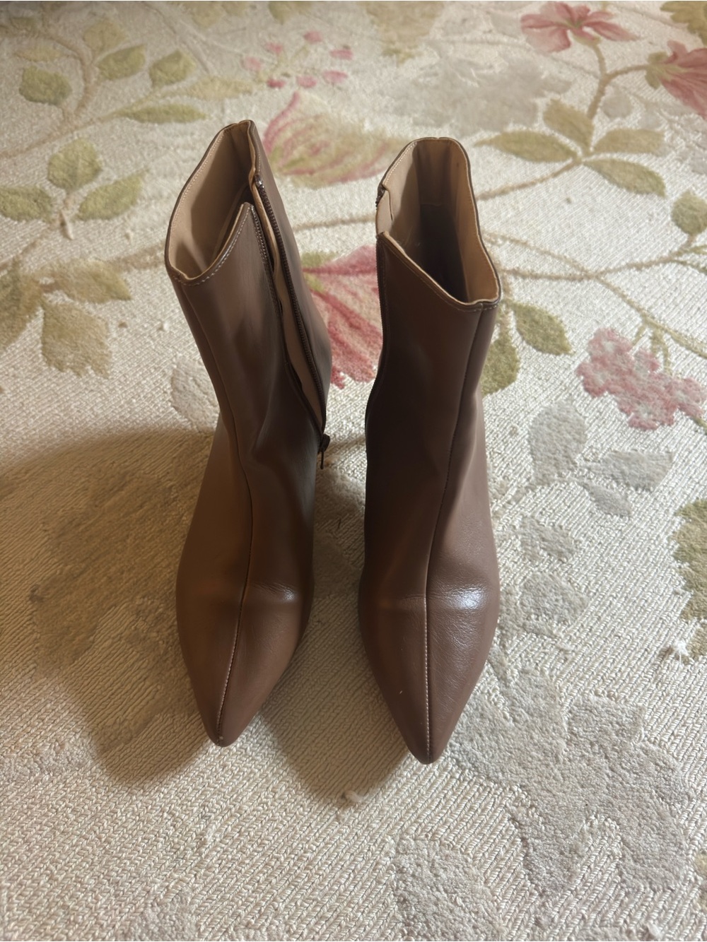 Classic Brown Pointed Toe Women's Ankle Boots